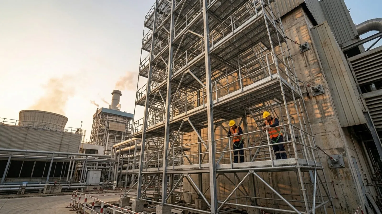 Von MWM errichtetes Industriegerüst an einem Kraftwerk