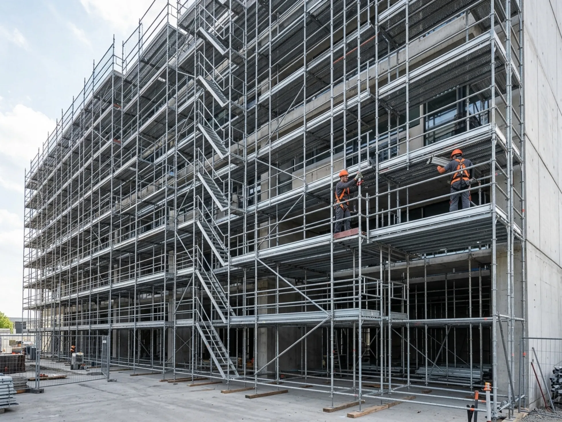 Errichtetes Gerüst für ein Industrieprojekt
