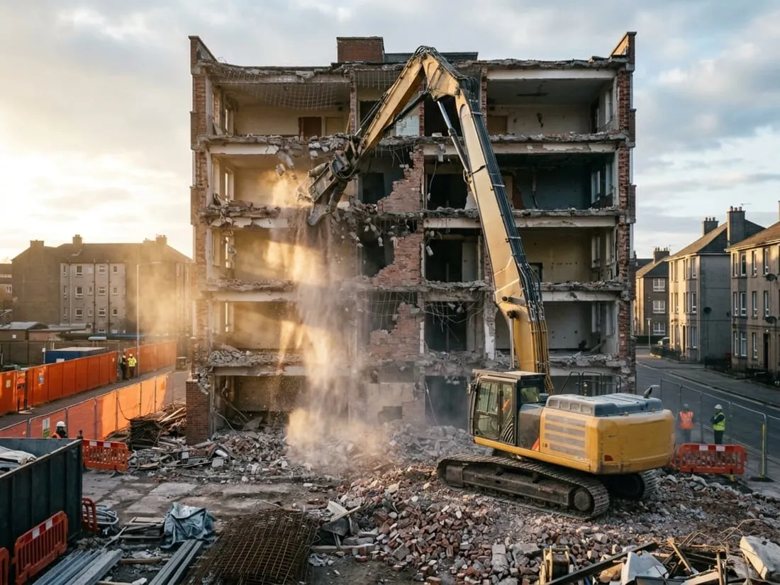 Kontrollierter Rückbau eines Bestandsgebäudes